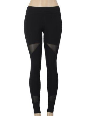 Yvette Mandell AW Pant Sz XS S x 27 Black Mesh Cool Jade Nylon Spandex AW Pant